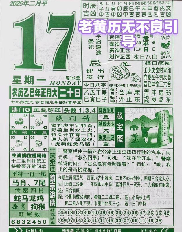2025年2月17日 正月二十，星期一2025年2月17日 正月二十，星期一