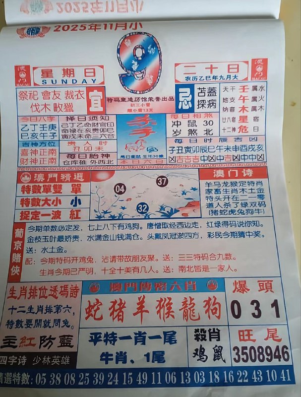 2025年11月9日.九月二十，星期日2025年11月9日.九月二十，星期日