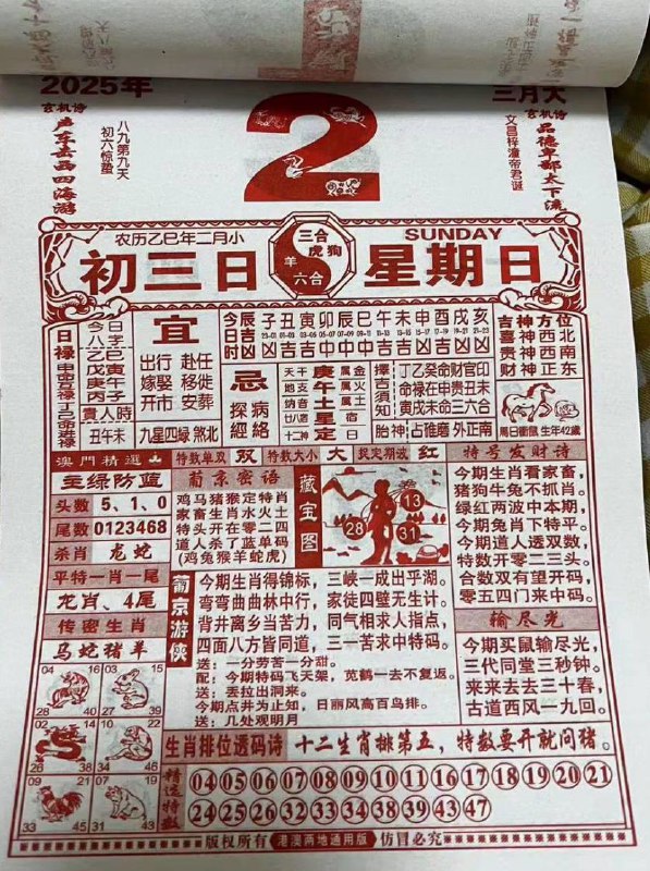 2025年3月2日，二月初三，星期日2025年3月2日，二月初三，星期日