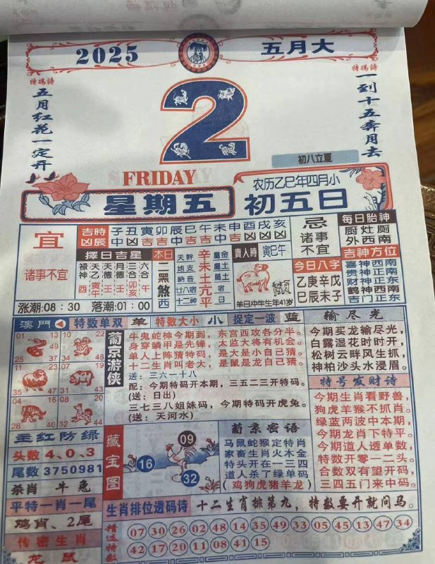 2025年5月2日，四月初五，星期5️⃣2025年5月2日，四月初五，星期5️⃣