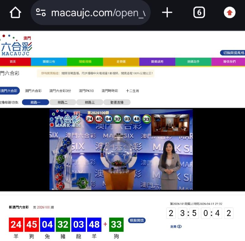 新澳门六合彩第:2026100期开奖结果:24  45  04  32  03  48  33羊  狗  兔  豬  龍  羊  狗🔴 🔴 🔵 🟢 🔵 🔵 🟢