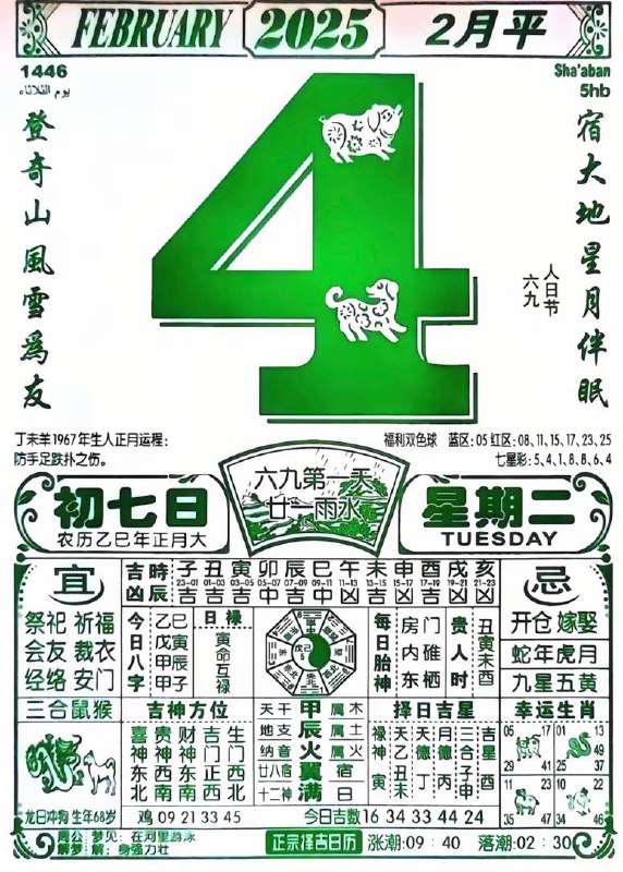 2025年2月4日正月初七星期二2025年2月4日正月初七星期二