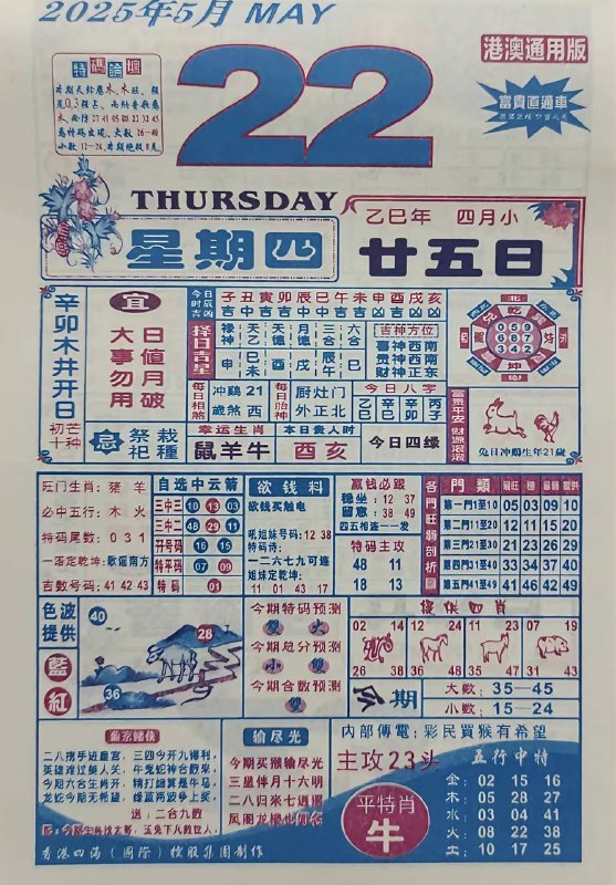 2025年5月22日，四月甘五，星期4️⃣2025年5月22日，四月甘五，星期4️⃣