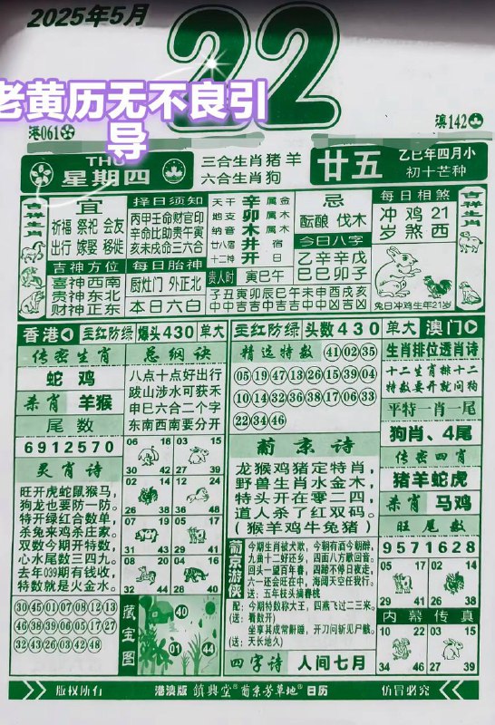 2025年5月22日，四月甘五，星期4️⃣2025年5月22日，四月甘五，星期4️⃣