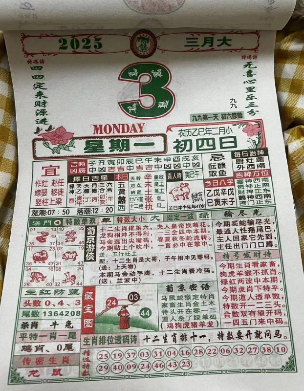 2025年3月3日，二月初四，星期一2025年3月3日，二月初四，星期一