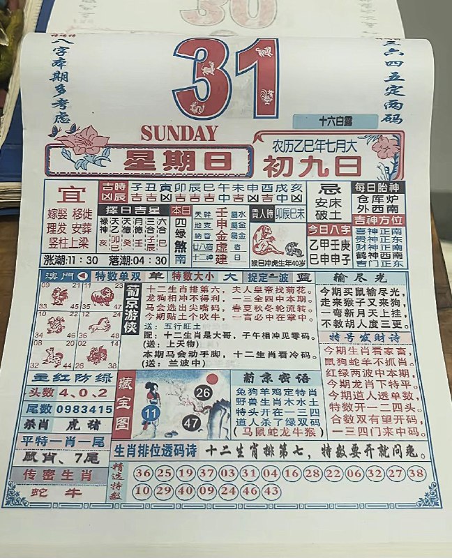 2025年8月31日，七月初八，星期日2025年8月31日，七月初八，星期日