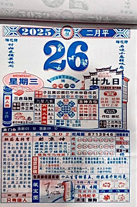 2025年2月26日，正月二十九，星期三2025年2月26日，正月二十九，星期三