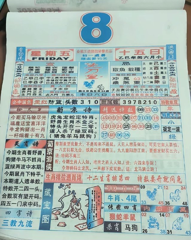 2025年8月8日，七月十五，星期五2025年8月8日，七月十五，星期五