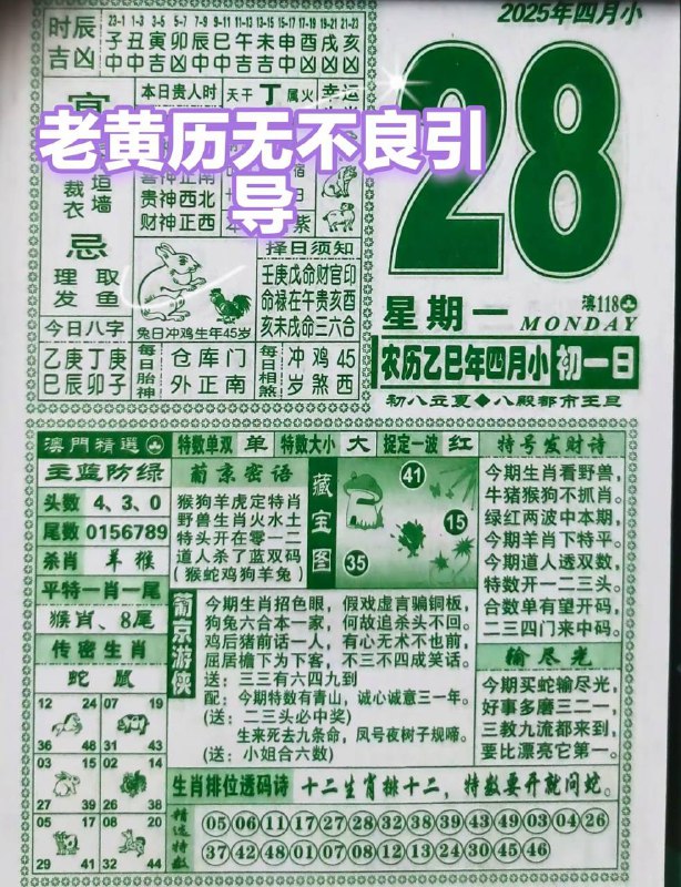 2025年4月28日，四月初一，星期一2025年4月28日，四月初一，星期一