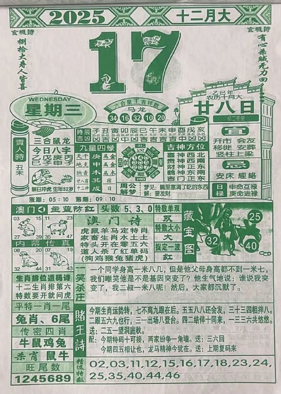 2025年12月17日.十月甘八，星期三2025年12月17日.十月甘八，星期三