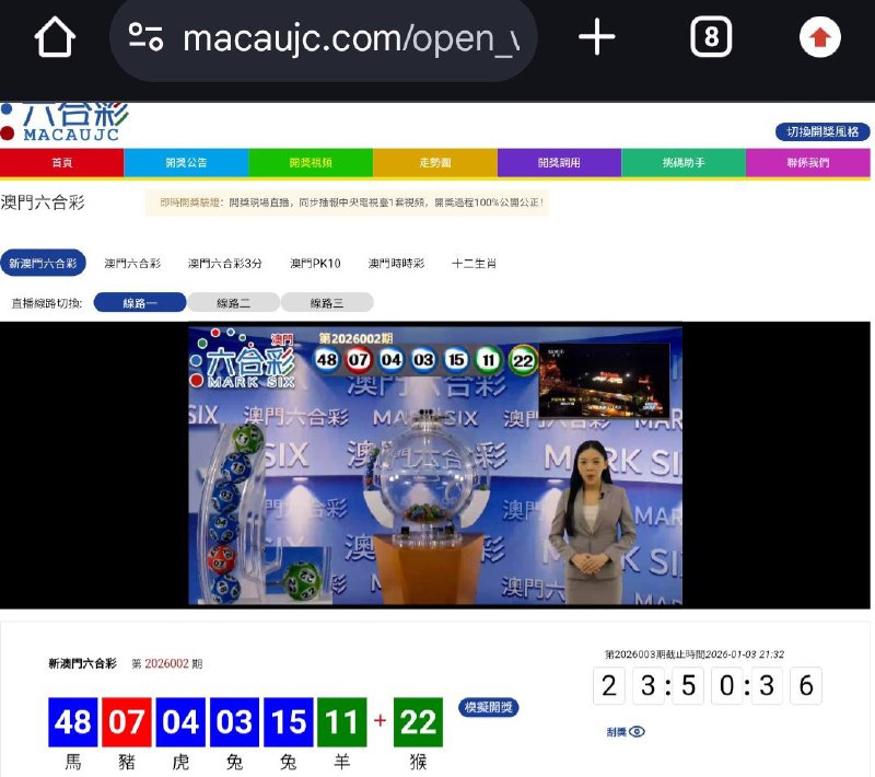 新澳门六合彩第:2026002期开奖结果:48  07  04  03  15  11  22馬  豬  虎  兔  兔  羊  猴🔵 🔴 🔵 🔵 🔵 🟢 🟢