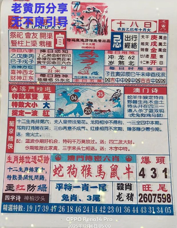 2025年12月7日.十月十八，星期日2025年12月7日.十月十八，星期日