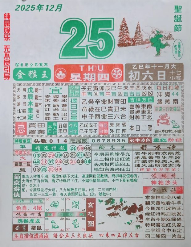 2025年12月25日.十一月初六，星期四2025年12月25日.十一月初六，星期四