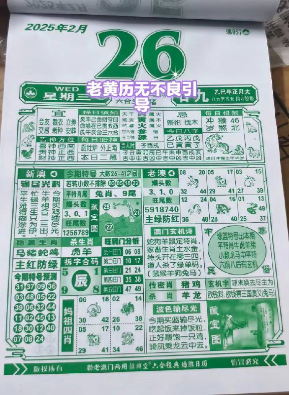 2025年2月26日，正月二十九，星期三2025年2月26日，正月二十九，星期三