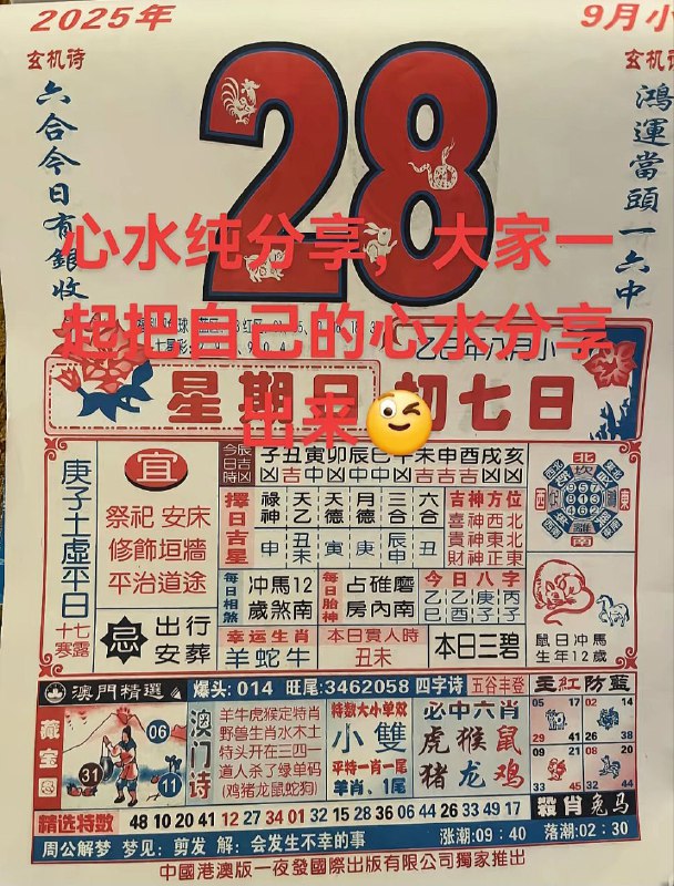 2025年9月28日，八月初七，星期日2025年9月28日，八月初七，星期日