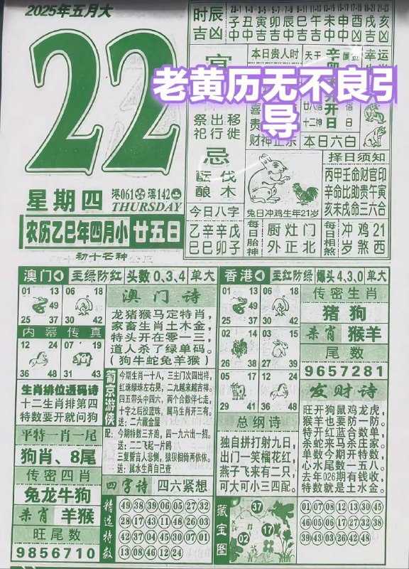 2025年5月22日，四月甘五，星期4️⃣2025年5月22日，四月甘五，星期4️⃣